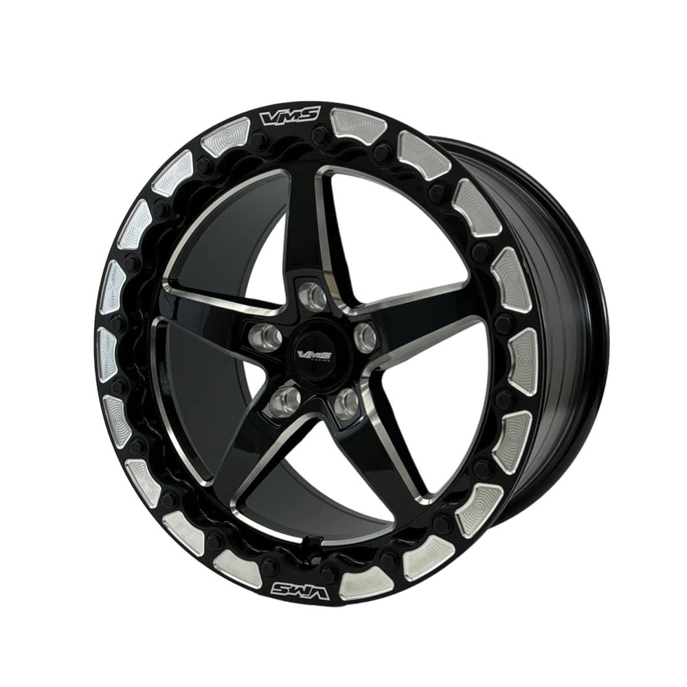 
                      
                        VMS Racing Black Beadlock Vstar Drag Pack 17x10 +44ET  & 18x5 -25 ET 5X120 5X4.75" VWST081 VWST016
                      
                    