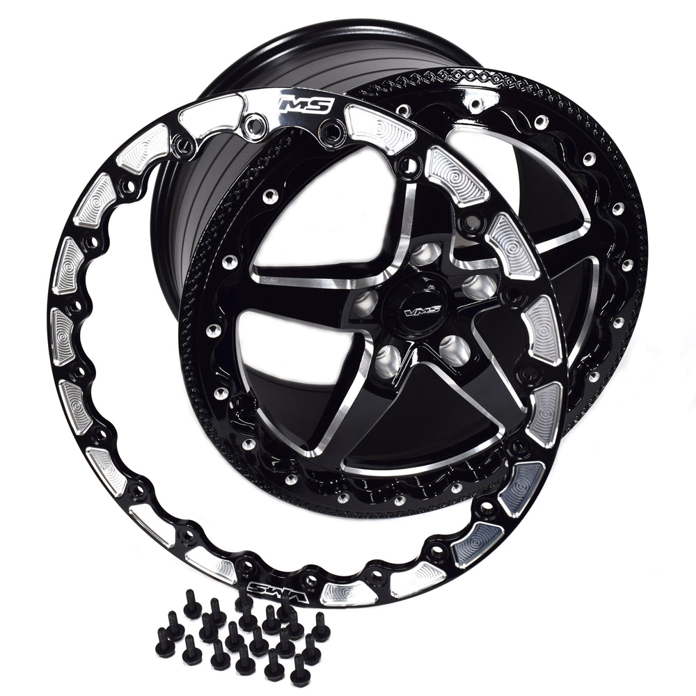 VMS Racing Black Beadlock Vstar Rim Wheel 17x10 5X120 5X4.75