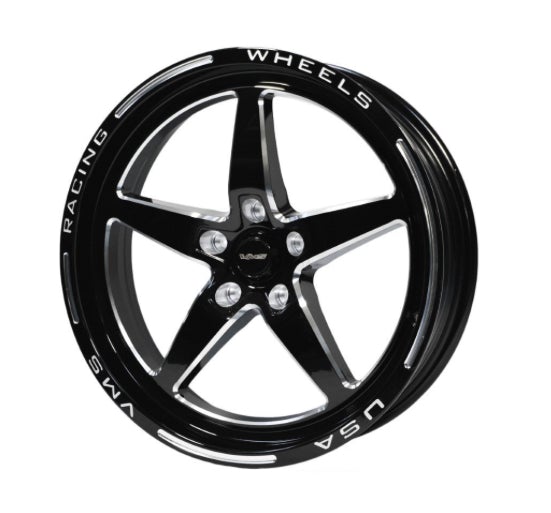 VMS Racing V-Star 5 Lug Drag Wheel Rim 17X4.5 5X114.3 (5X4.5”) -25.4 ET (1.75